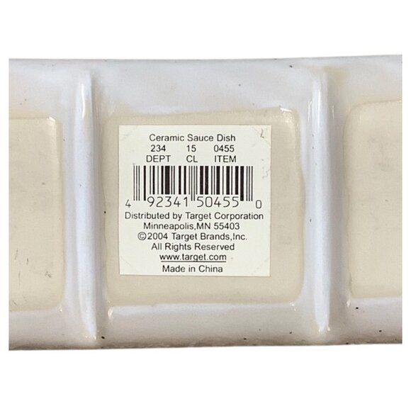 Ceramic Sauce Dish 3 Compartments 8” Vintage Target OS Asian Themed - Picture 2 of 5